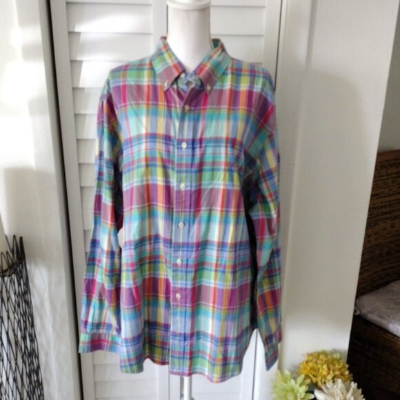 Ralph Lauren men's multicolor cotton long sleeve button down Sz XXL - Picture 1 of 8